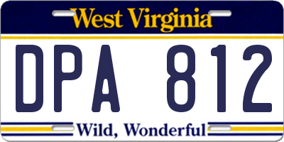 WV license plate DPA812