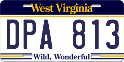 WV license plate DPA813