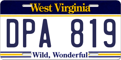 WV license plate DPA819