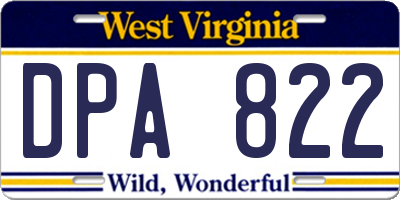 WV license plate DPA822