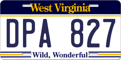 WV license plate DPA827