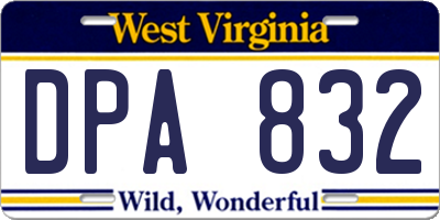 WV license plate DPA832