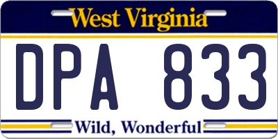 WV license plate DPA833