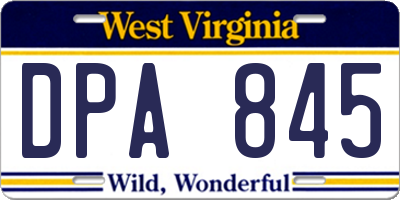 WV license plate DPA845