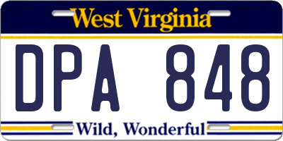 WV license plate DPA848