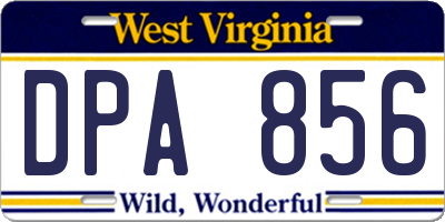 WV license plate DPA856