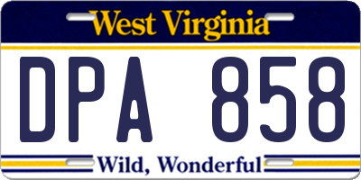 WV license plate DPA858