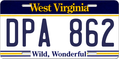 WV license plate DPA862