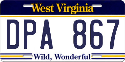 WV license plate DPA867
