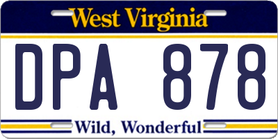 WV license plate DPA878