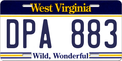 WV license plate DPA883