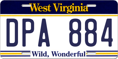 WV license plate DPA884