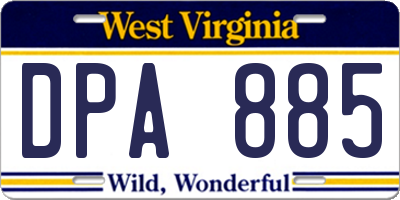WV license plate DPA885