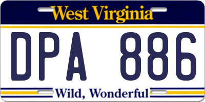 WV license plate DPA886