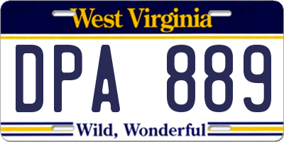 WV license plate DPA889