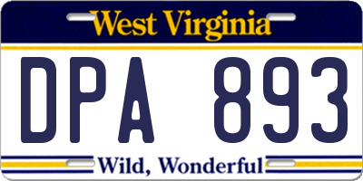 WV license plate DPA893