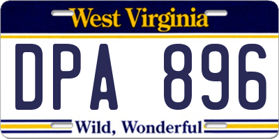 WV license plate DPA896