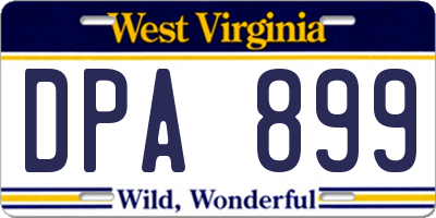 WV license plate DPA899