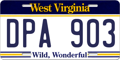 WV license plate DPA903