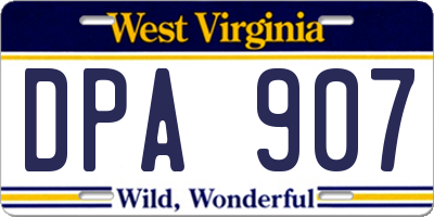 WV license plate DPA907