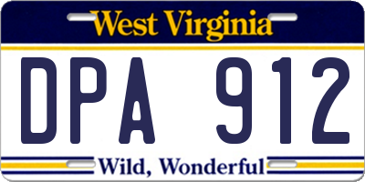 WV license plate DPA912