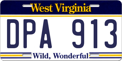 WV license plate DPA913