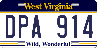 WV license plate DPA914
