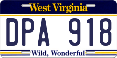 WV license plate DPA918