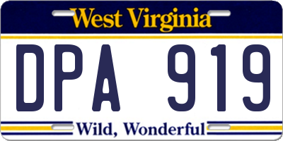WV license plate DPA919