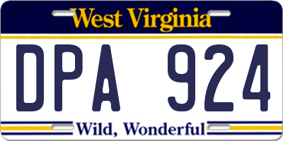 WV license plate DPA924