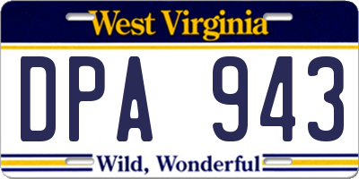 WV license plate DPA943