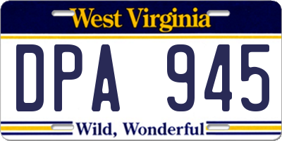 WV license plate DPA945