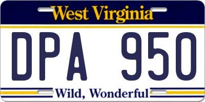 WV license plate DPA950