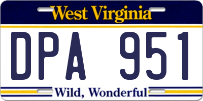 WV license plate DPA951