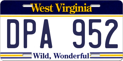 WV license plate DPA952