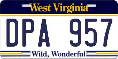 WV license plate DPA957