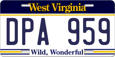 WV license plate DPA959