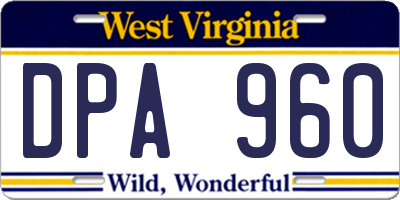 WV license plate DPA960