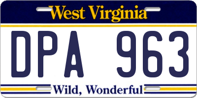 WV license plate DPA963