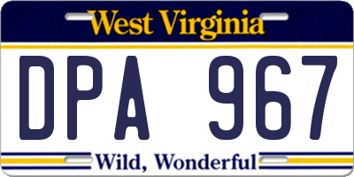 WV license plate DPA967