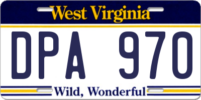 WV license plate DPA970