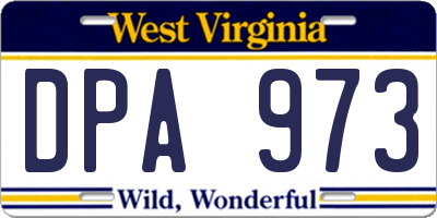 WV license plate DPA973