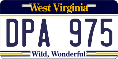 WV license plate DPA975