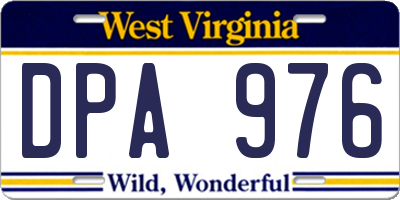 WV license plate DPA976