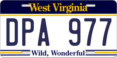 WV license plate DPA977