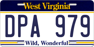 WV license plate DPA979