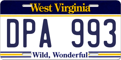 WV license plate DPA993