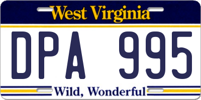 WV license plate DPA995