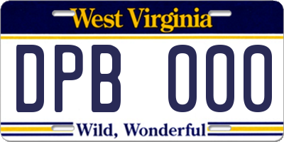 WV license plate DPB000