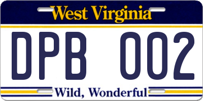 WV license plate DPB002